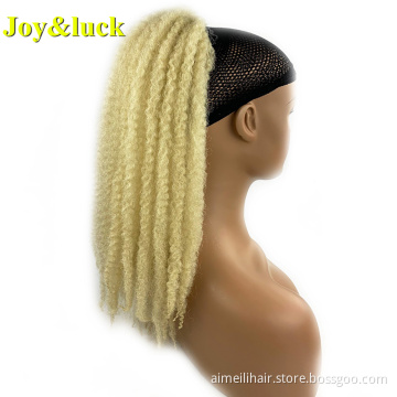 Ladies Synthetic Ponytail Wig Wholesale Price Afro Wrap Around Crochet Drawstring Ponytail 613Short Natural Soft Hair Extensions